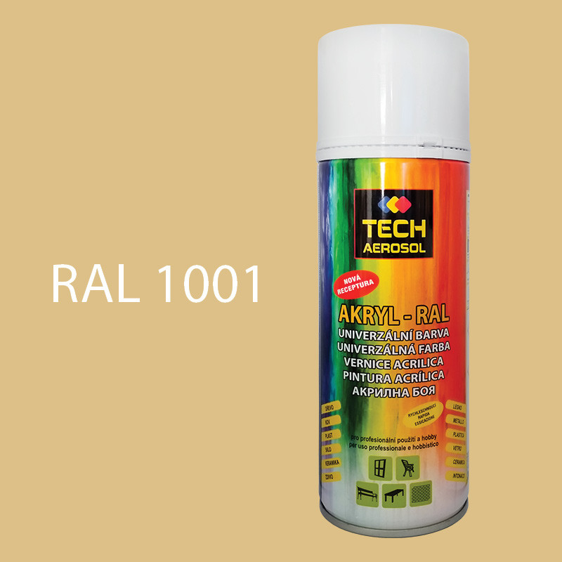 Barva ve spreji akrylová TECH RAL 1001 400 ml