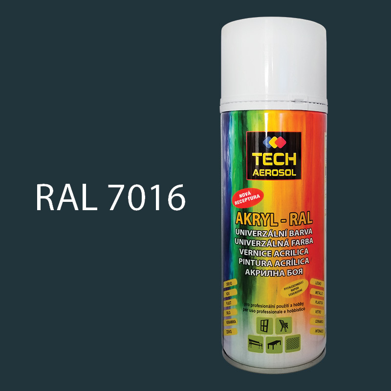 Barva ve spreji akrylová TECH RAL 7016 400 ml