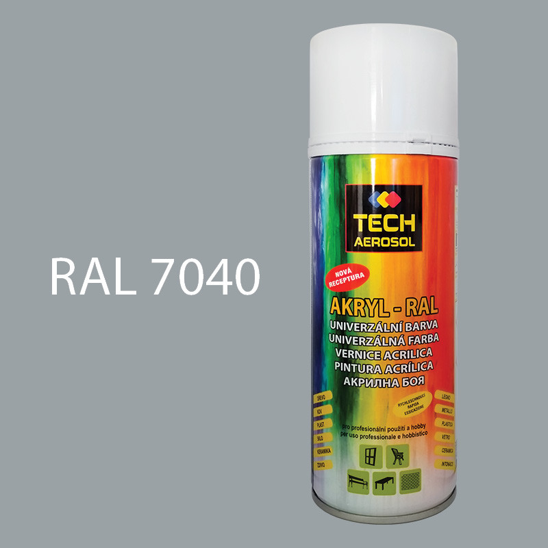 Barva ve spreji akrylová TECH RAL 7040 400 ml