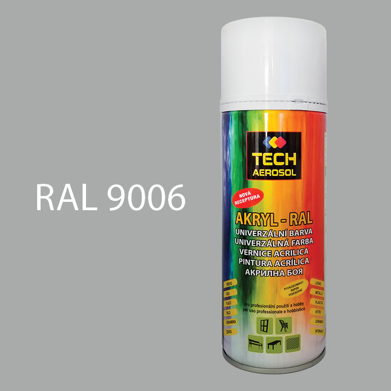 Barva ve spreji akrylová TECH RAL 9006 400 ml