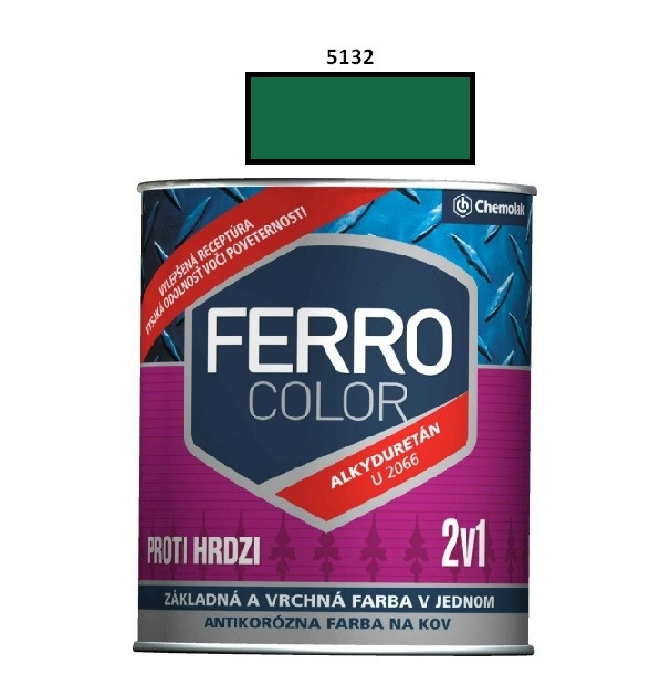 Barva na kov Ferro Color pololesk/5132 0,75 L (svìtle zelená)