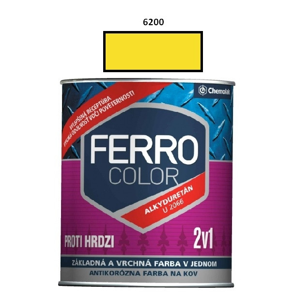 Barva na kov Ferro Color pololesk/6200 0,75L (žlutá)