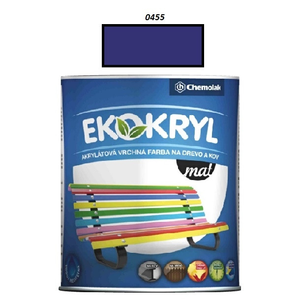 Barva Ekokryl Mat 0455 (modrá tmavá) 0,6 l