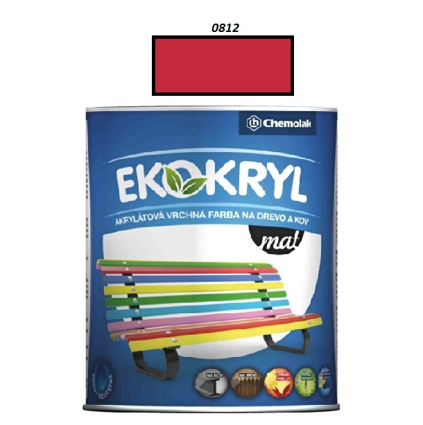 Barva Ekokryl Mat 0812 (èervená jasná) 0,6 l