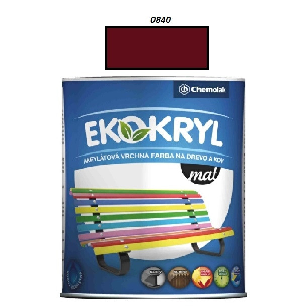 Barva Ekokryl Mat 0840 (èervenohnìdá) 0,6 l