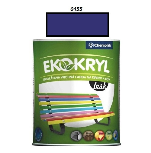 Barva Ekokryl Lesk 0455 (modrá tmavá) 0,6 l