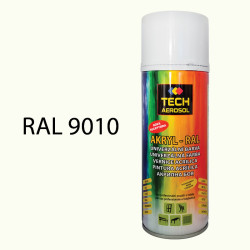 Barva ve spreji akrylová TECH RAL 9010 (bílá lesklá) 400 ml