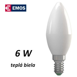 LED rovka EMOS candle 6W TEPL BL E14 (ZL4102)