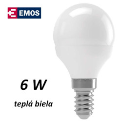LED rovka EMOS mini globe 6W TEPL BL E14 (ZL3904)