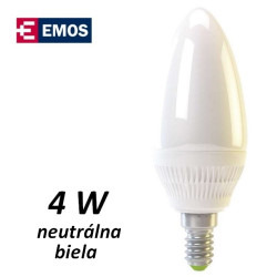 LED žárovka EMOS Classic svíèka 4W NEUTRÁLNÍ BÍLÁ E14 (ZQ3211)
