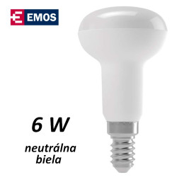 LED žárovka EMOS R50 reflector 6W NEUTRÁLNÍ BÍLÁ E14 (ZQ7221)