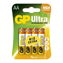 Baterie GP Ultra alkalická AA / balení 6+2 ZDARMA (B19218)