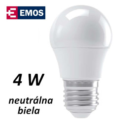 Žárovka LED mini globe 4W, neutrální bílá, E27 (ZQ1111)