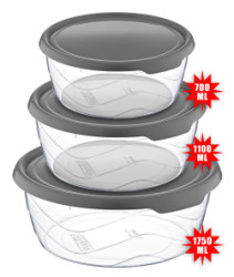 Ndoba skladovac kulat sada 3ks (700-1100-1750ml)