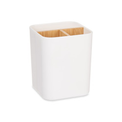 Organiz�r koupelnov� se 3 p�ihr�dkami b�l�/bambus