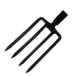 Vidle ryc� bez n�sady se 4 hroty �ern�