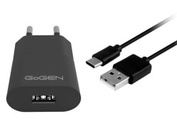 Nabjeka do st GoGEN ACH 103 CC, 1x USB 1A + USB-C kabel 1m - ern (GOGACH103CCB)