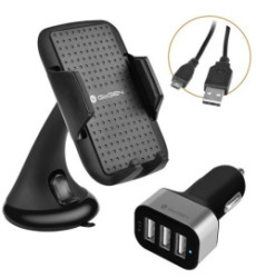 Auto SET GoGEN 3v1, drk na mobil+autonabjeka+mikro USB kabel 1,2m (GOGGSMCARKIT01)