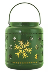 Lucerna kovov 1 LED zelen, 14 cm, 3x AAA, vnitn (DCLV12)