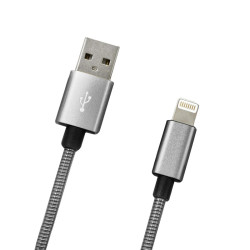 USB Kabel 2A Eco Lightning 1 m, stbrn