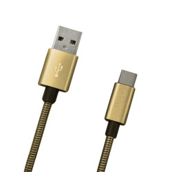 USB Kabel 2A typ C 1 m, zlat