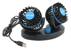 Ventiltor MITCHELL DUO 2x85mm USB 5V na palubn desku