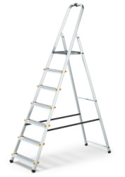 Jednostrann� hlin�kov� �eb��k 7 schod� PRO �lut� a �ern� prvky + h�k (max 150kg)