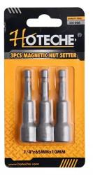 Sada magnetickch nstavc 1/4 8x65 mm 3 ks Cr-V HOTECHE (251005)