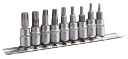 Sada zstrnch hlavic TORX 1/4" (T8-T50) 9-dln HOTECHE (202010)