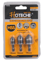 Sada záhlubníkù HSS 3-dílná (12;16;19 mm) HOTECHE (501081)