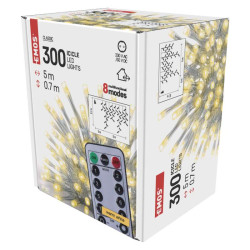 Vnon rampouchy LED 5 m, venkovn/vnitn, tepl bl, ovlada, asova, programy (D4CW02)