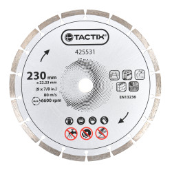 Kotou diamantov ezn DRY 230x22,23 mm TACTIX (425531)