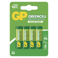 Baterie zinko-chloridové GP Greencell R6 AA / 4 ks (B1221)